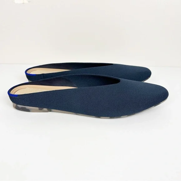 Rothy’s The Almond Demi Mule Flats Navy Blue size 9.5 - Picture 3 of 6